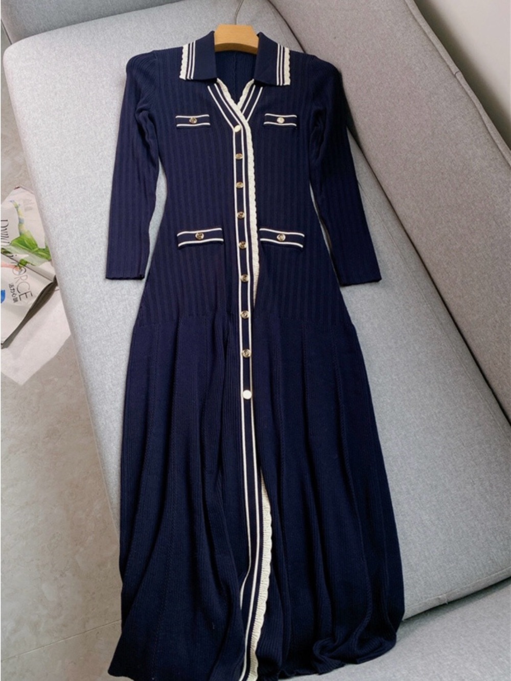 SANDRO Alexandrine Long Sleeve Sweater Dress - Picture 5 of 15
